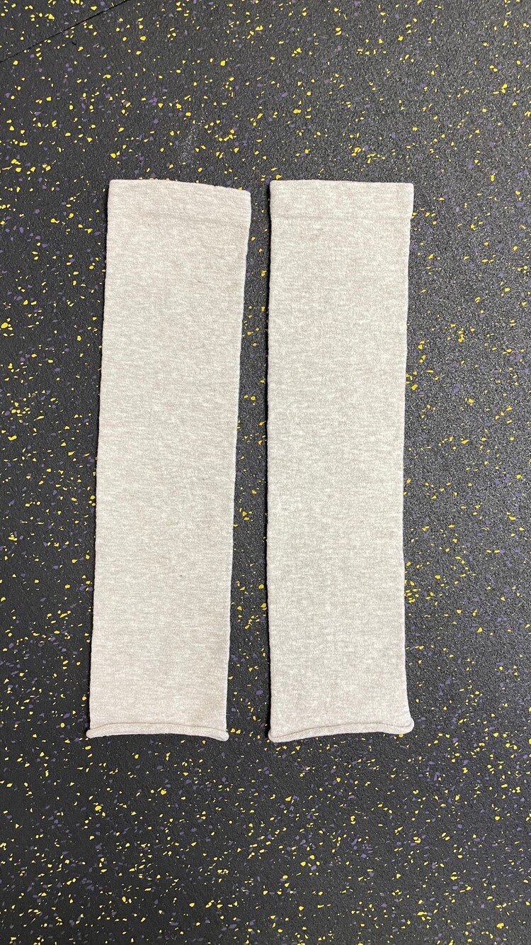 Light Gray Arm Sleeves Soft Knit Fabric Pair